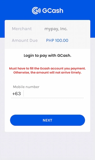 🌷Step 3: Log in to GCash to make payments.