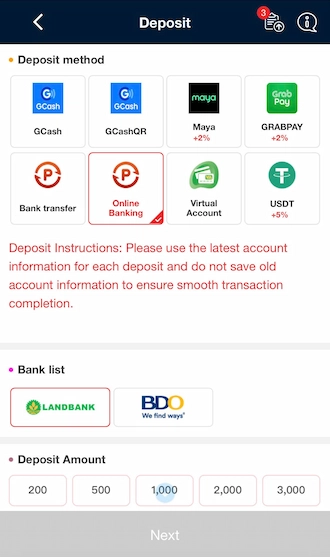 🌷Step 1: select Online Banking payment method.