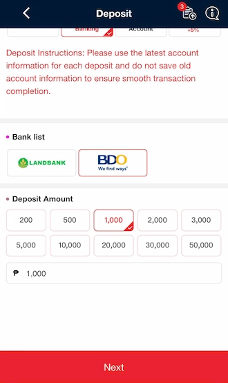 🌷Step 2: enter the payment amount and press NEXT.