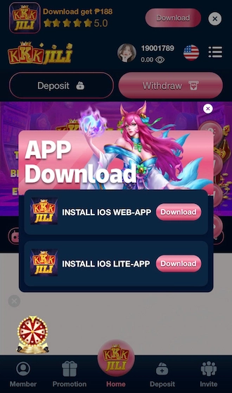 🌷Step 2: click on the "INSTALL IOS LITE-APP" option.