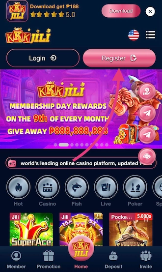 🌷Step 1: Click “Register”