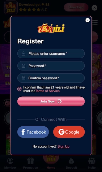 🌷Step 2: Fill in the registration information.